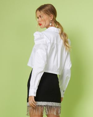 Cropped com Botões Strass