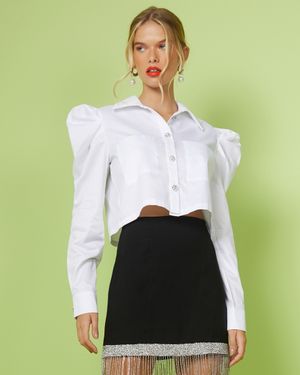 Cropped com Botões Strass