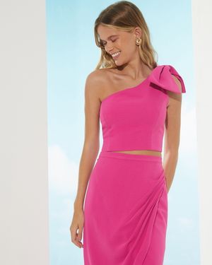 Conjunto Saia Midi e Blusa Ombro Só