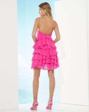 Vestido Curto com Babados