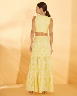 Vestido Longo Vazado na Cintura
