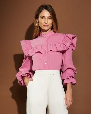 Blusa com Babados nos Ombros