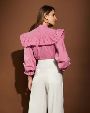 Blusa com Babados nos Ombros