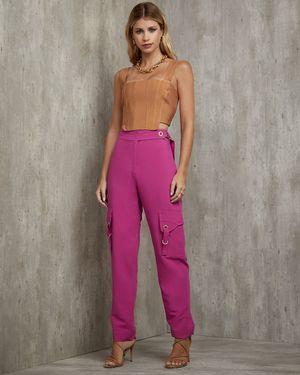 Calça de Linho com Bolso Lateral