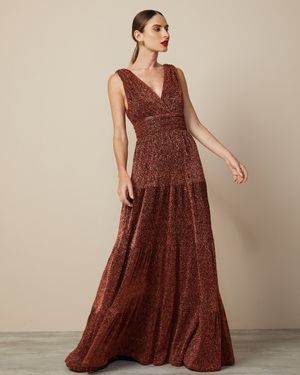Vestido de Festa Longo Metalizado