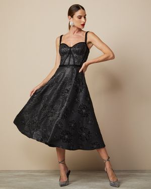 Vestido de Festa Midi Jacquard