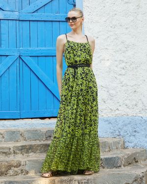 Vestido Longo Floral Maxi com Cordão