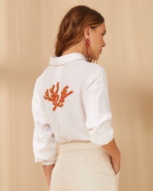 Camisa de Cambraia de Linho com Bordado