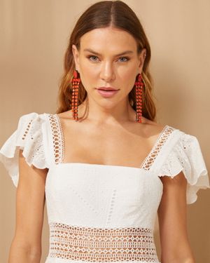 Vestido Longo de Laise com Aviamentos