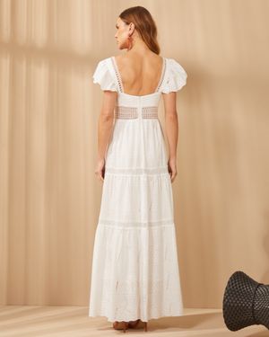 Vestido Longo de Laise com Aviamentos