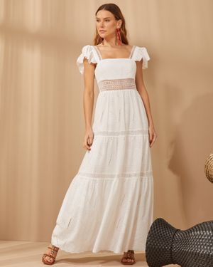 Vestido Longo de Laise com Aviamentos