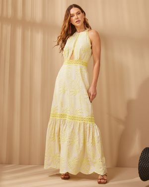 Vestido Longo de Laise Bicolor