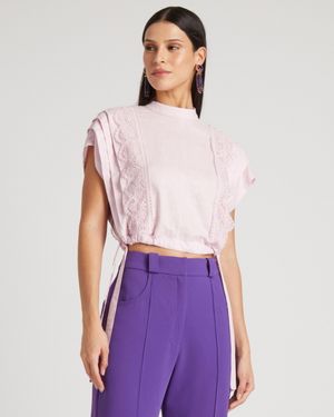 Blusa de Cambraia de Linho com Aviamentos
