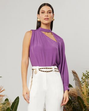 Blusa Ombro Só com Botões