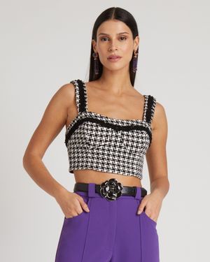 Top Corset com Aviamentos e Franjas