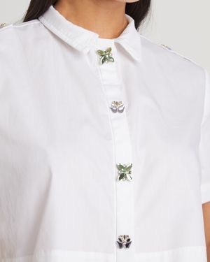 Camisa Cropped de Tricoline