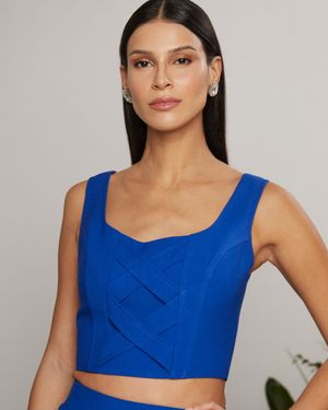Conjunto Top com Faixas Cruzadas e Saia Midi