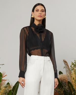 Camisa com Maxi Flor