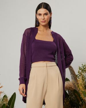 Conjunto Top de Tricot com Casaco