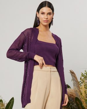 Conjunto Top de Tricot com Casaco