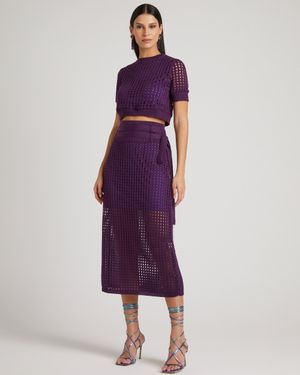 Conjunto de Tricot Saia Midi com Blusa