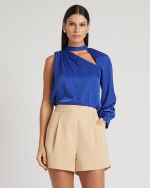 Short de Alfaiataria com Prega