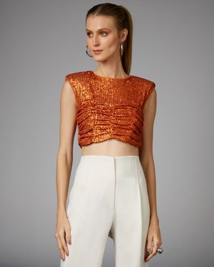 Top Cropped Bojo Drapeado