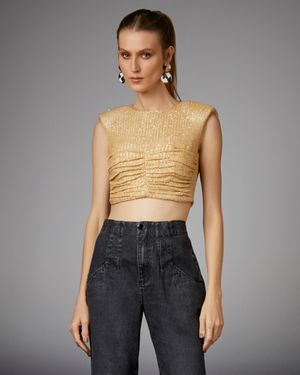 Top Cropped Bojo Drapeado