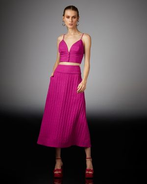Conjunto Saia Midi com Top Detalhe Vivo