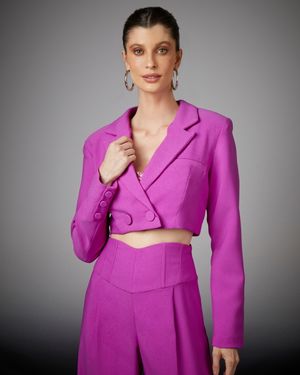 Blazer Cropped com Transpasse