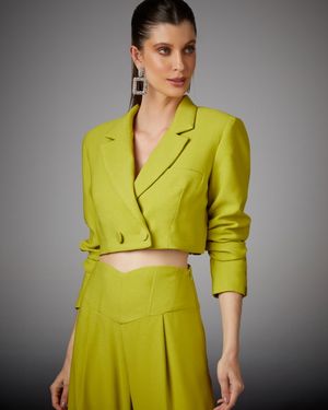 Blazer Cropped com Transpasse