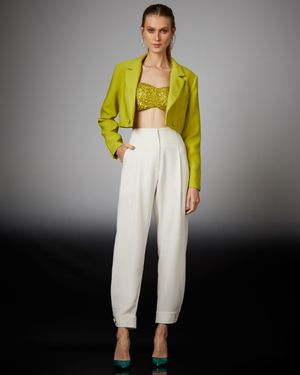 Blazer Cropped com Transpasse