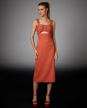 Vestido Midi Busto Drapeado
