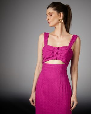 Vestido Midi Busto Drapeado