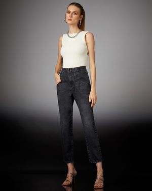 Calça Jeans Skinny com Bolso