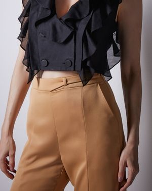 Calça Reta Detalhe no Cós