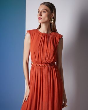 Vestido Longo Detalhe Elos
