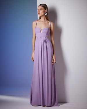 Vestido Longo com Bojo Drapeado