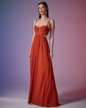 Vestido Longo com Bojo Drapeado