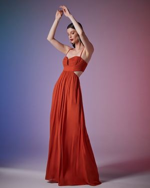 Vestido Longo com Bojo Drapeado