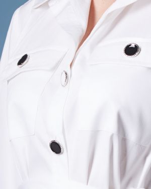 Vestido Midi Chemise com Bolso e Fenda Lateral