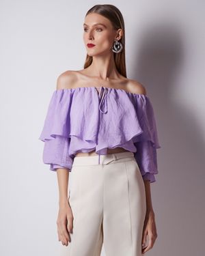 Blusa Ombro a Ombro com Babados