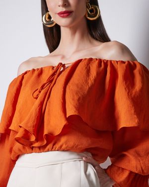 Blusa Ombro a Ombro com Babados