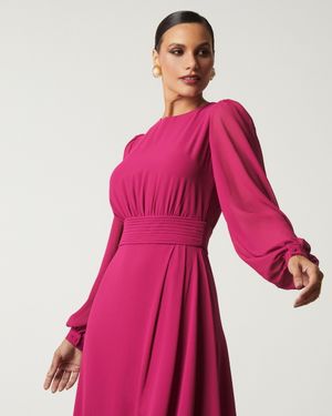 Vestido de Festa Midi Manga Longa
