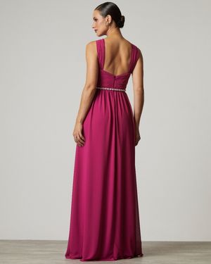 Vestido de Festa Longo com Vazado Frente