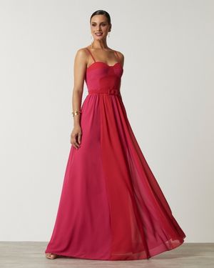 Vestido de Festa Longo Bicolor