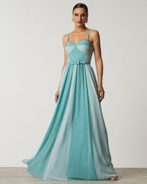Vestido de Festa Longo Bicolor