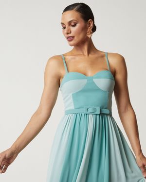 Vestido de Festa Longo Bicolor