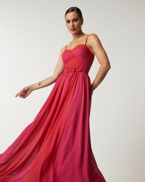 Vestido de Festa Longo Bicolor