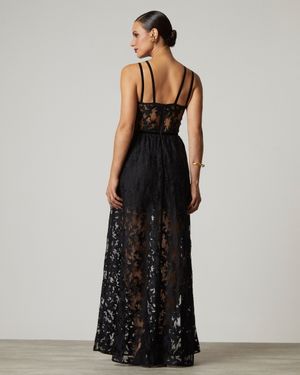Vestido de Festa Longo de Renda com Corset